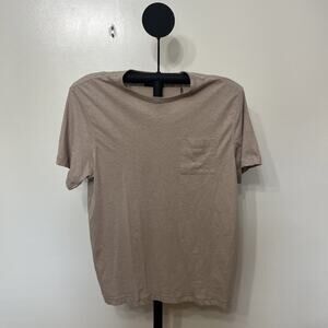 Kenneth Cole Beige Short Sleeve Crew Neck Linen T-Shirt - XL